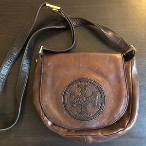 Dark brown Tory Burch cross body bag